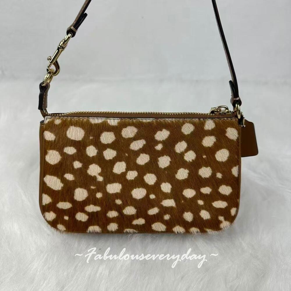 Coach Nolita 19 With Deer Print Shoulder Bag Wristlet Gold/Brown Multi CDW35 NWT - Picture 4 of 8